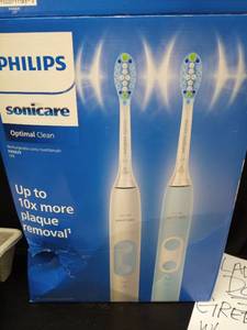 lot 1019 image: Philips Sonicare Optimal Clean Rechargeable Electric Toothbrush, 2-pack - Retail $100