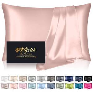 lot 1218 image: Silk Pillow Cases Standard Size, Silk Pillowcase for Hair and Skin, Anti Acne Cooling Sleep Both Sides Natural Silk Satin Pillow Covers with Hidden Zipper, Gifts for Women Men, Coral - Retail $14