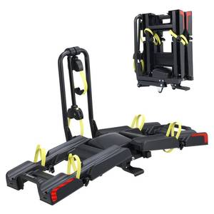 lot 1003 image: Gearantics 2 E-Bike Foldable Hitch Mount Bike Rack for 2 Receiver SUV & Trucks, Up to 4 Fat Tire, Lockable Hitch Racks for E-Bike with Ramp and Wheels, 180 LBS Capacity - Retail $330
