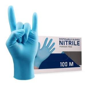 lot 1025 image: Wostar Nitrile Disposable Exam Gloves X-Large Powder & Latex Free 4mil 100pcs Non-Sterile Disposable Gloves - Retail $16
