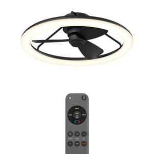 lot 1048 image: Artika Darren 29-inch Modern LED Ceiling Fan with Lightl, Black Flush Mount Indoor Ceiling Fan Light Fixture for Bedroom Living Room Office �� Dimmable CCT, Energy Star Certified - Retail $230