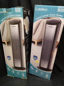 lot 1058 image: Lasko Elite Collection Digital Ceramic Tower Heater - Retail $45