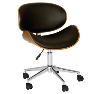 lot 1059 image: Armen Living Daphne Office Chair in Black Faux Leather and Chrome Finish, 33 x 21 x 20 - Retail $144