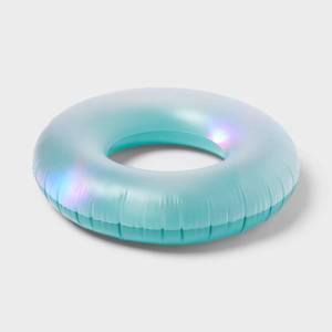 lot 1113 image: 36 Light Up Ring Tube - Sun Squad Light Blue Pool Toy for Kids 9 - Retail $5