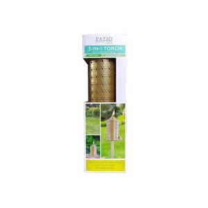 lot 1119 image: Patio Essentials 15.75 Classic Die Cut Metal Outdoor Torch Gold - Retail $20