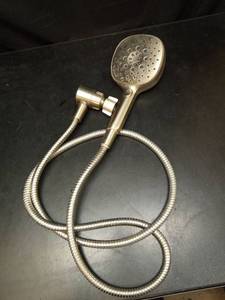 lot 1127 image: Brushed Nickel Multi-Function Handheld Shower Head with Filter - Retail $25