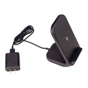 lot 1150 image: 10W Qi Charging Stand - dealworthy Black USB Wireless Charger - Retail $18