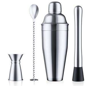 lot 1188 image: Blue River Water 24oz Cocktail Shaker Set - Martini Shaker w Built-in Drink Shaker Strainer, Muddler, Jigger, Mixing Spoon, Recipe Book for Bartending - Bar ShakerAlcohol Shaker - Retail $19