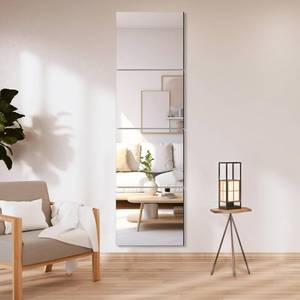 lot 1194 image: Delma Glass Full Length Wall Mirror Tiles, 14 x 12 4PCS, Frameless Body Tiles for Bedroom, Mounted Home Gym, Door - Retail $17