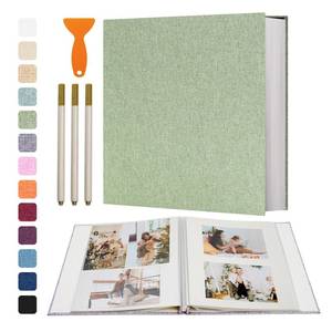 lot 1230 image: Vienrose Photo Album Self Adhesive 4x6 5x7 3x5 8x10 Scrapbook Album DIY Scrap Book with Metallic Pen 120 Pages Grassgreen - Retail $70