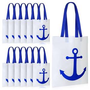 lot 1231 image: Bulyoou 24 Pcs Anchor Bags Summer Cruise Gift Bags Large Nautical Totes Gift Exchange Ideas Non Woven Totes for Cruise Wedding Party - Retail $30