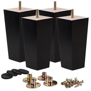 lot 1233 image: La Vane 8 inch Solid Wood Furniture Legs Set of 4 �� Square Pyramid Black Replacement Feet for Couch, Sofa, DIY Repair & Restoration with Pre-Drilled 516 Bolt & Hardware, Mid-Century Modern Style - Retail $30
