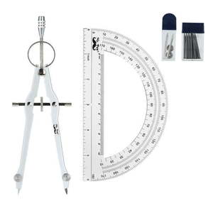 lot 1237 image: Mr. Pen Spring Compass with Protractor  Steel Needle Tip  Spare Nut  Spare Lid - Retail $18