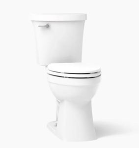 lot 1018 image: Kohler Maxton White Elongated Bowl Chair Height Toilet - Retail $180