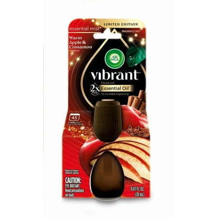 lot 2042 image: Air Wick Essential Mist Vibrant Scented Oil Air Freshener Diffuser Refill  Warm Apple and Cinnamon  1 Count - Retail $11