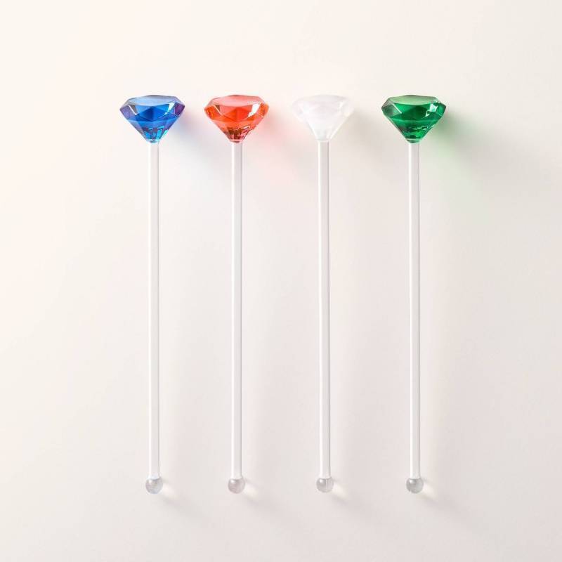 lot 2016 image: 4pc Acrylic Gem Stir Sticks GreenCreamPinkBlue - kate spade new york x Target - Retail $10