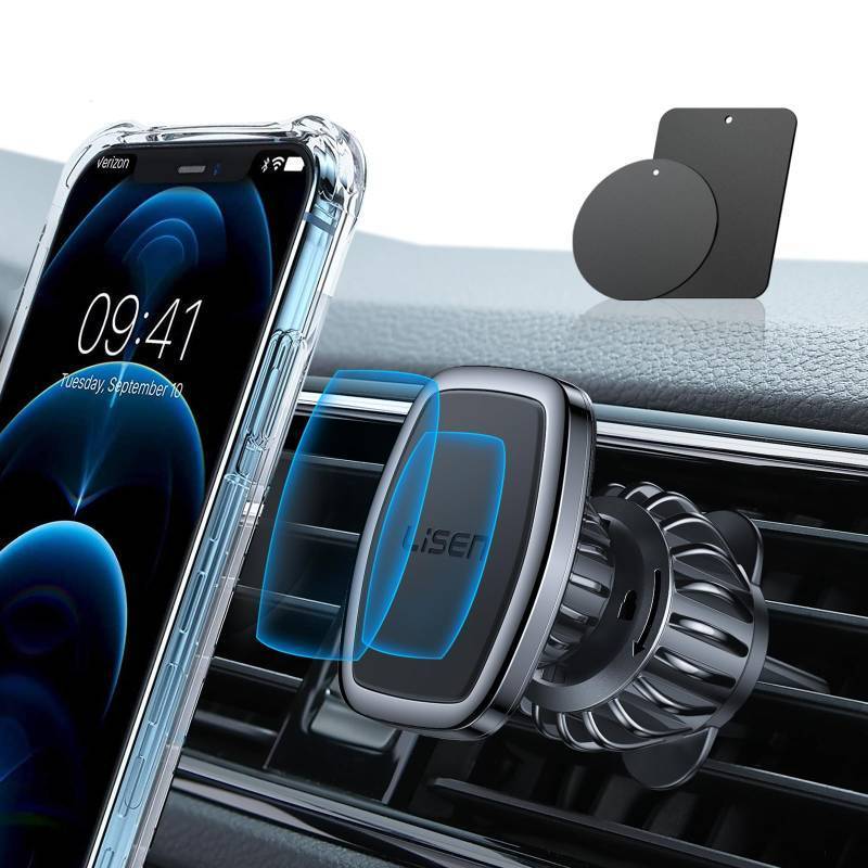 lot 2049 image: LISEN Magnetic Phone Holder for Car - Upgraded Clip Ultra 6 Strong Magnets, Phone Magnets for Back of Phone, Soporte de Telefono para carro for Galaxy S25 Ultra 4-6.7 inch Smartphones (Black) - Retail $10