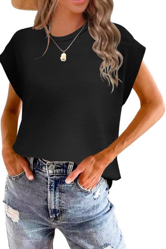 lot 2125 image: Causal Cute Print Loose Fit Lace V Neck Cap Sleeve Shirts Blouse Retail $17.53