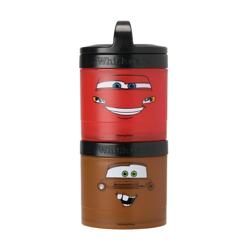 lot 2076 image: Whiskware Stackable 2pc Food Storage Jar Snack Pack - Disney Cars - Retail $10