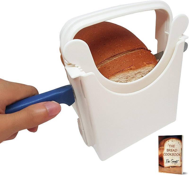 lot 2093 image: Bread Slicer Guide for Homemade Bread - Foldable &amp Adjustable - to 5 Different Thickness - Retail $11