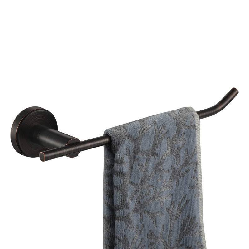 lot 2147 image: JQK Hand Towel Bar Oil Rubbed Bronze, Stainless Steel Towel Ring for Bathroom, 9 Inch Necklace Holder Wall Mount Right Hand, TR100-ORB - Retail $18