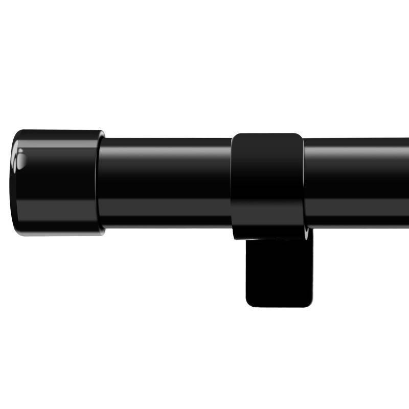 lot 2160 image: Basic Window Curtain Rods 28 to 62�� - 1 Inch Heavy Duty Blackout Curtain Rod Set,Adjustable Drapery Rods with Brackets for Kitchen,Sliding Glass Door - Black - Retail $12