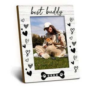 lot 427 image: Foyoulame Dog Picture Frame 4x6, Dog Gifts Wooden Picture Frame, Dogs Photo Frames, DogFrame, Gifts for DogLovers, Best Buddy PetDog Decorative Photo Frames for Table Desk Decor - Retail $14