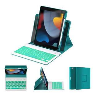 lot 432 image: OYEEICE for iPad 9th  8th  7th Generation Case with Keyboard 10.2(202120202019), Detachable Backlit Keyboard 360 Rotatable Cover with Pen Holder for iPad Air 3rd Gen 10.5 2019 - Teal - Retail $32