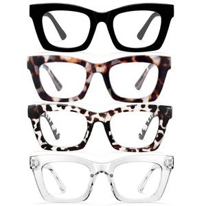 lot 436 image: CCVOO 1.25 4 pack Stylish Reading Glasses for Women, Stylish Eyeglasses, Blue Light Readers, Cheaters - Retail $13