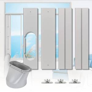 lot 440 image: May or Is Missing Pieces Ser Photos Portable Air conditioner Window Kit, Adjustable VerticalHorizontal Sliding Window Kit Plate for Unit, AC Window Vent Seal Suitable for 5.9 AC Exhaust Hose - Retail $25