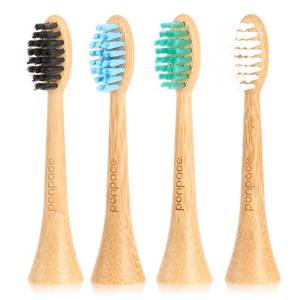 lot 460 image: PONPACE Bamboo Toothbrush Heads Compatible with Philips Sonicare, Soft Castor-Oil Bristles, Biodegradable Toothbrush Replacement Heads, Eco-Friendly & Daily Cleaning - Retail $20