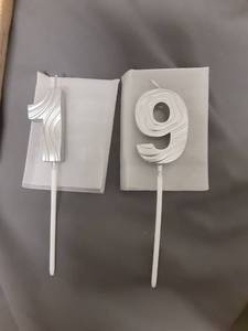 lot 462 image: iNINGER Number Candles,Number 19 Birthday Silver Candle,Silver 19th Happy Birthday Candle,Happy Birthday Cake Topper Decoration for Birthday Party Wedding Anniversary Celebration Supplies - Retail $6