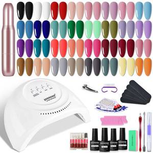 lot 490 image: JODSONE 36 Pieces Gel Nail Polish Set U V Light Nail Drill Beginner Set Glossy Surface Easy To Apply Matte Texture All-In-One Manicure Kit - Retail $27