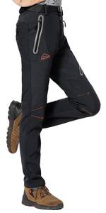 lot 497 image: Rdruko Womens Hiking Ski Snow Pants Waterproof Insulated Fleece Outdoor Winter Pants(Full Black, US XXL) - Retail $40