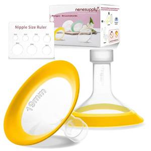 lot 501 image: Nenesupply 19mm Oval Flanges Compatible with Medela Breast Pump Parts Replace 19mm Medela Flange Accessories. Work with Pump in Style Parts Symphony Parts Swing Maxi Harmony and Personalfit Flex - Retail $15