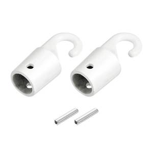 lot 508 image: uxcell Blind Wand Hook,2Pcs 1.1 x 0.3 - Alloy Vertical Blinds Replacement Parts, Tilt Wand Rotating Tip Hook Repair for Broken Blind Parts (White) - Retail $6