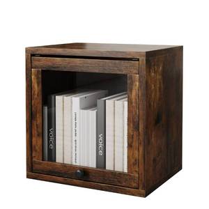 lot 513 image: FUSUNBAO Magic DIY Cube Storage Organizer Stackable Cubes for Home Books Clothes Toy-Modular Cubby Storage System-Office Cubical-Bookcase Closet(Antique Brown, Glass Door Cube) - Retail $47