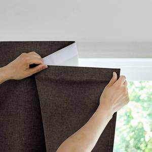 lot 525 image: Jilron 100% Blackout French Door Curtain,Adhesive, No Drilling Required,Small Curtains Designed for Installation On Doors (Dark Coffee - W25 � L40 in) - Retail $13
