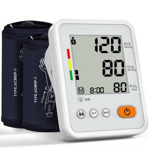 lot 536 image: Blood Pressure Monitors for Home Use with 2 Size Cuff, Blood Pressure Monitor XL & Medium-Large Cuffs, 2  120 Memory Sets, 4 Aa Batteries Included - Retail $22