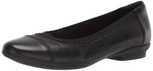 lot 542 image: BLUE,NOT BLACK SEE PHOTOS Clarks Womens Sara Bay Ballet Flat, 9.5 Wide - Retail $54