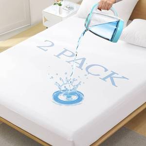 lot 556 image: 1 Pack Twin Size Premium Waterproof Mattress Protector, Soft Breathable Mattress Pad, Noiseless Waterproof Bed Cover - Stretch to 21 Fitted Deep Pocket Mattress Protection - Retail $27