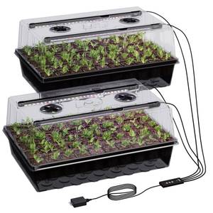 lot 557 image: Patigrow 120-Cell Self-Watering Seed Starter Tray with Grow Light, Seed Starter Kit with 4.07 Humidity Dome, Indoor Seedling Starter Tray, Seed Starting Trays for Plant Germination, Seeds Growing - Retail $60