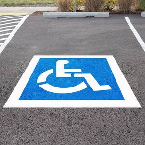 lot 575 image: 36����x36���� Handicap Parking Stencil for Painting, ADA Compliant, Reusable Silicone Handicap line Stencil kit for Parking lot - Retail $33