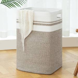 lot 612 image: OIAHOMY 91L Laundry Hamper, XXXLarge Laundry Basket, Collapsible Cotton Rope Basket,Woven Storage Basket for Blankets,Clothes,Pillows-16x15x24-Yellow - Retail $37