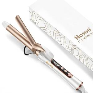 lot 625 image: 1 Inch Curling Iron, Dual Voltage Hair Curling Iron Heat up to 450°F, Professiona Curling Wand Ceramic Tourmaline(Champagne Gold) - Retail $23
