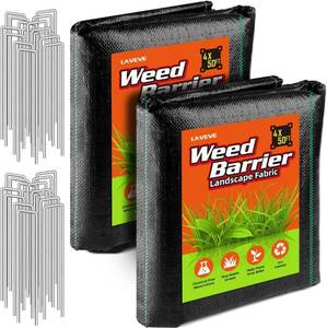 lot 638 image: LAVEVE 4FT x 100FT Weed Barrier Landscape Fabric, 3.2oz Premium Heavy Duty Garden Cloth, Ground Cover for Gardening, Farming - Retail $34