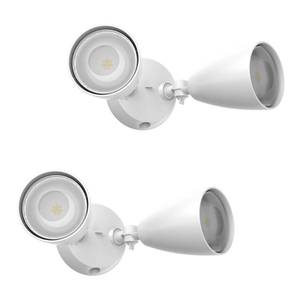lot 644 image: TIERONE Twin-Head LED Flood Light with Dusk to Dawn Photocell UL Listed Outdoor Security Lighting 120V Two Head Par Light with 4 PAR30 Bulbs(Each 12W 1080 Lumen 4000K) 2 Pack White - Retail $65