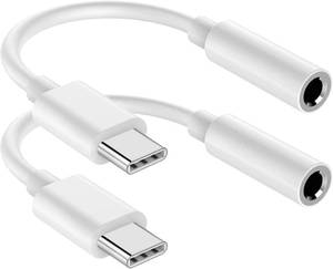 lot 683 image: USB C to 3.5mm Audio Headphone Jack Adapter (2Pack), Aux to USB C Dongle Cord Cable Compatible with iPhone 171615, iPad Pro, Samsung Galaxy S25 S24 S23 UltraGoogle Pixel - White - Retail $6