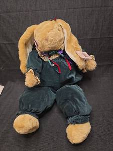 lot 3733 image: Pacifix Bears Plush Rabbit in Green Outfit