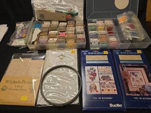 lot 3738 image: Cross Stitch Needlework Supply Collection